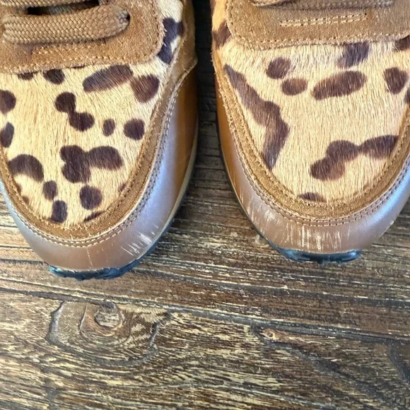 Valentino Garavani Leopard Pony Hair Rockstud Trainers Size 8 - Picture 10 of 14